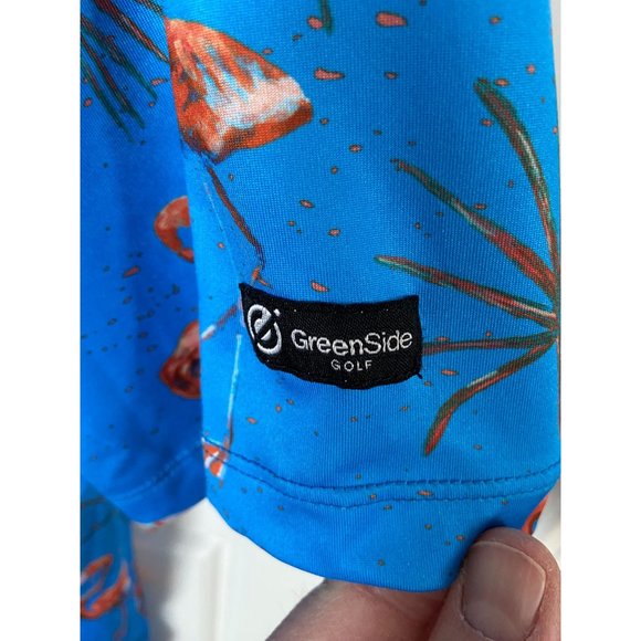 Men's Green Side Golf Polo Size Large - Picture 2 of 3